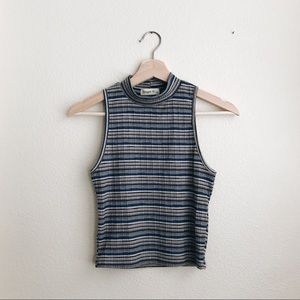 Vintage ribbed mock neck tank top